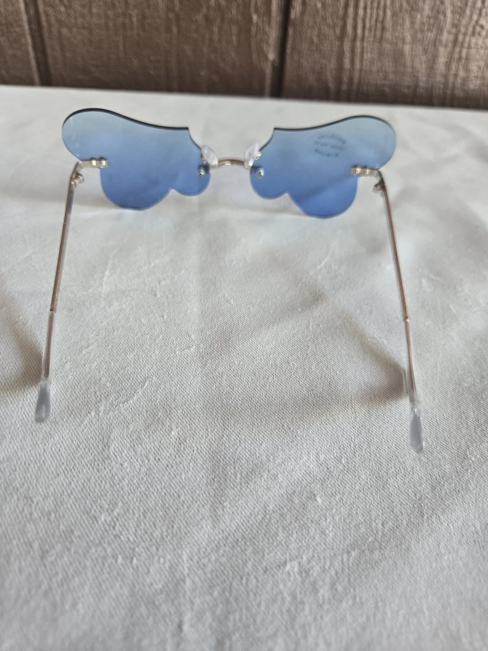 Blue Cloud-Shaped Rimless Sunglasses